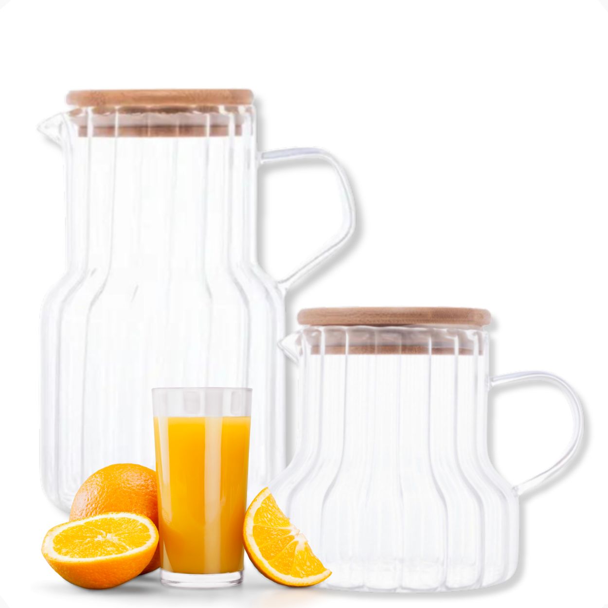 Jarra Vidro Tampa Dupla - Preta+Cinza 1,5L
