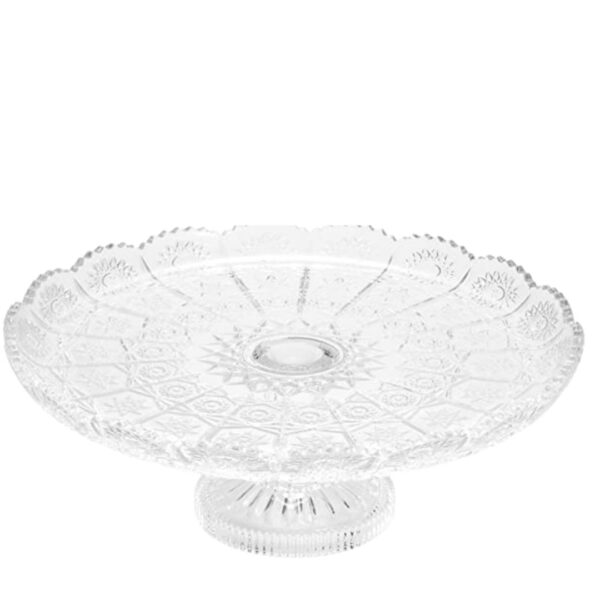 Loja Casa Canto - Prato para Bolo - Prato para Bolo Centro de Mesa comPé Cristal Starry 7pç Wolff Bohemia