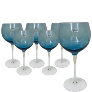 Loja Casa Canto - Taças de Vidro - Jogo Taças para Vinho Vidro 400ml azuis 6un Class Home