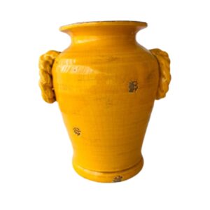 Loja Casa Canto - Vasos - Vaso Decorativo Cerâmica amarela 21cm 27cm altura, 2un ZigHome