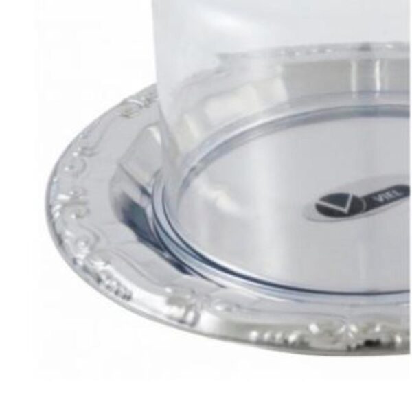 Loja Casa Canto - Prato para Bolo - Prato para Bolo aço Inox com Tampa acrilico diâmetro 31cm – Viel