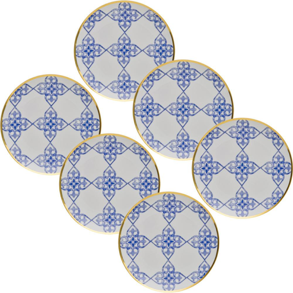 Loja Casa Canto - Pratos Avulsos - Jogo Prato Sobremesa Coup Lusitana 21cm 6un Porcelana Oxford
