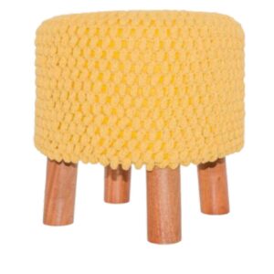 Loja Casa Canto - Puffs - Puff Croche Amarelo 38x38cm Lé Crochet