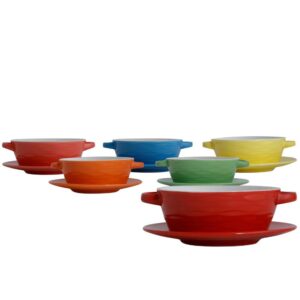 Loja Casa Canto - Sopeira e Bowls - Jogo Bowls Porcelana Pratos Coloridos 12,5×4,5cm 6un Bom Gourmet