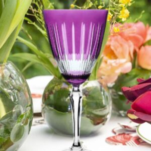 Taça Cristal Lapidada Agua Vinho Violeta 250ml Bohemia