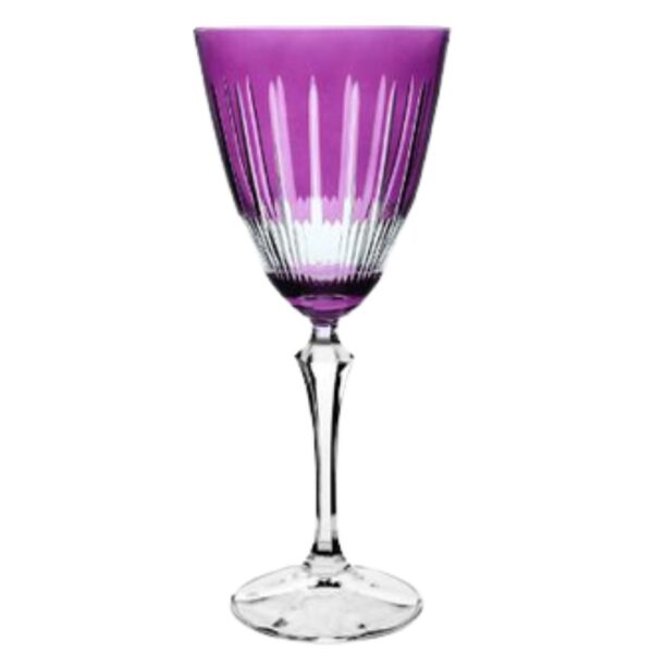 Taça Cristal Lapidada Agua Vinho Violeta 250ml Bohemia