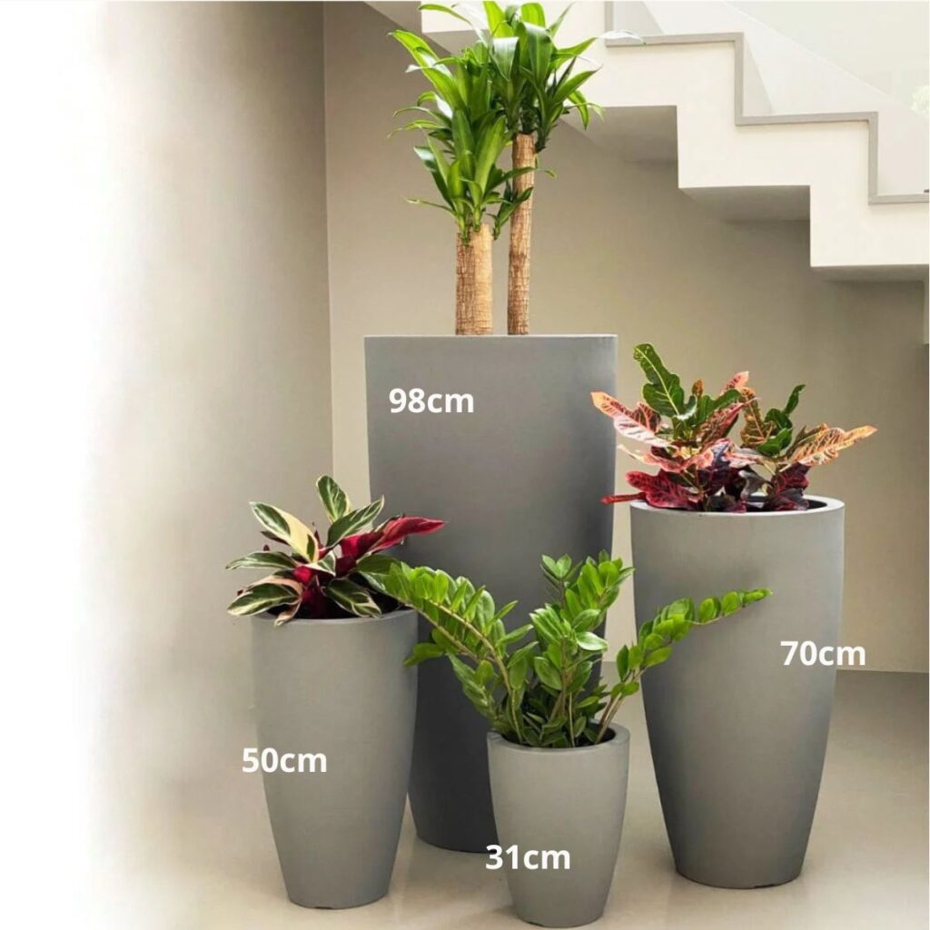 Vaso para Planta Polietileno Cinza Médio - Casa Canto