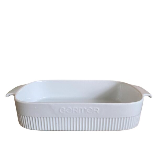 Assadeira e Travessa Refrataria de  Porcelana Branca  30x21x7cm Germer
