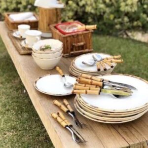Aparelho de Jantar e Chá 30pç Linha Bambu 1a Linha Cerâmica Scalla - Image 4