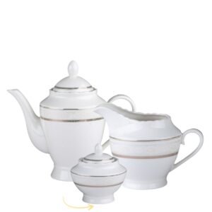 Baixela Serviço Jantar Trésor 50pç Porcelana New Bone Filete Dourado - Image 4