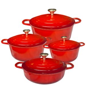 Panelas Caçarolas Cerâmica 4peças 4mm Indução Vermelho Chef Florença