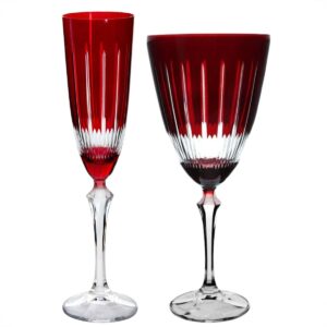 Jogo de Taças Cristal Lapidadas Elizabeth Vermelha 02un Bohemia