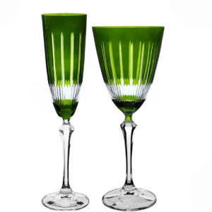 Jogo de Taças Cristal Lapidadas Elizabeth  Verde 2un Bohemia