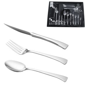 Faqueiro Berna de Aço Inox  com Estojo Litografado 101 pçs Wolff