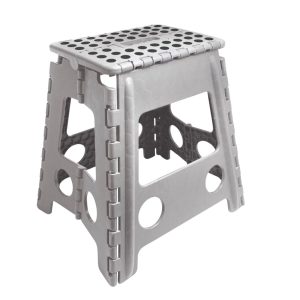 Banco Dobrável de Plástico Cinza alt.39cm Lyor