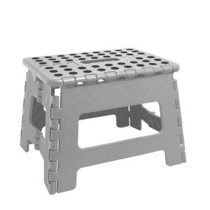 Banco Dobrável de Plástico Cinza alt.22cm Lyor