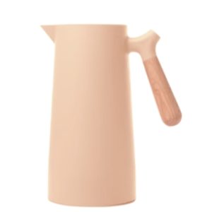 Garrafa Térmica de Plástico com Cabo de Madeira e Termômetro Nórdica Salmão Claro 1lt. Wolff