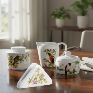 Jogo para Chá 4pç Leiteira, Açucareiro,Mantegueira Amazonia Scalla