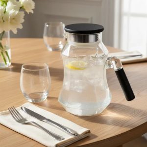 Jarra Vidro 1,8litros  Tampa e Alça Madeira NexCook