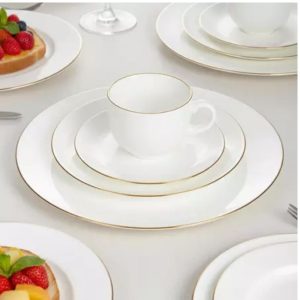 Aparelho de Jantar 30pç Opalino Catarina Fio de Ouro p/ 6pessoas Hauskraft