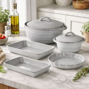 Assadeiras e Travessas Jade 5un Cinza Claro L'Hermitage