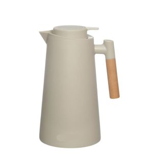 Garrafa Térmica Cabo Madeira  Escandinava Bege Claro 1lt. Lyor