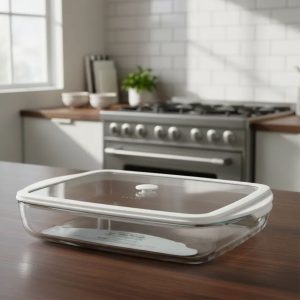 Assadeira ,Travessa Vidro c/ Tp. Vidro e Silicone 39,5x24x7,5 E 3,6litros NexCook