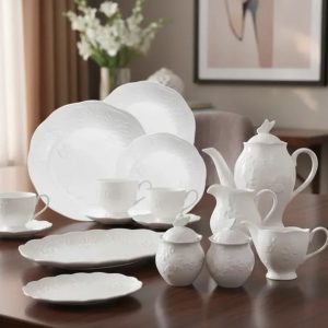 Aparelho de Jantar e Chá 49pçs Porcelana New Bone Butterfly Flower Lyor