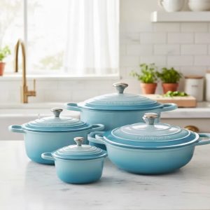 Panelas Caçarolas Cerâmica 4peças 10mm Indução Azul Claro Le Chef