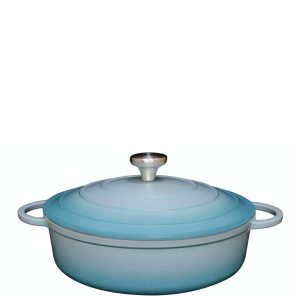 Panela Caçarola Azul Claro Cerâmica 29x8cm 4,2litros 10mm Le Chef