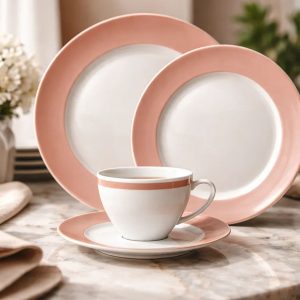 Aparelho de Jantar 24pç Versa Rosa Porcelana Germer