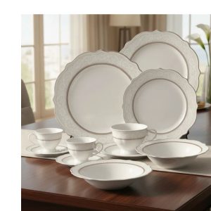 Aparelho de Jantar e Chá 48pç Porcelana Trésor  da L'Hermitage