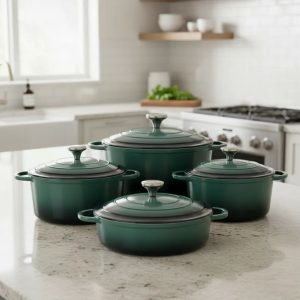 Panelas Caçarolas Cerâmica 4peças 10mm Indução Verde Le Chef