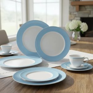 Aparelho de Jantar 24pç Versa Azul  Porcelana Germer