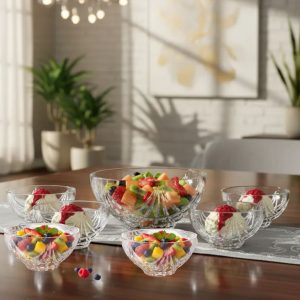 Saladeira e Bowls para Sobremesa Lapidado 7pç Presente Wolff