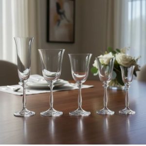 Jogo Taças de Cristal com Titanium Angela 30pçs Bohemia