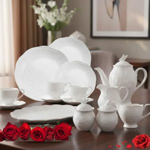Aparelho de Jantar e Chá 48pçs Porcelana New Bone Butterfly Flower Lyor