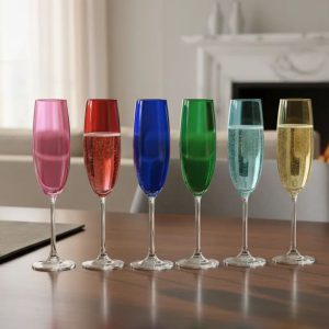 Taça Champanhe Cristal Gastro 220ml Colorida 6un Bohemia