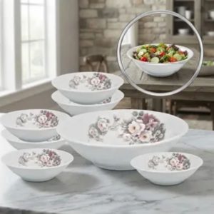 Saladeira com Bowls para Sobremesa Eterna 7pç Porcelana Schmidt