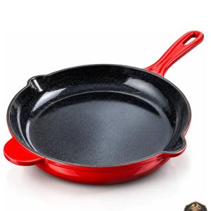 Frigideira Gourmet Ferro 27cm 1un Vermelha Revestimento Cerâmico