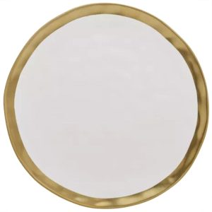 Prato Raso Dubai   25,5cm Branco Filete Ouro 6un Porcelana Wolff