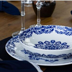 Loja Casa Canto - Aparelho de Jantar 06 pessoas - aparelho de Jantar, Chá e Café 42pç Coup Blue Indian Porcelana Oxford